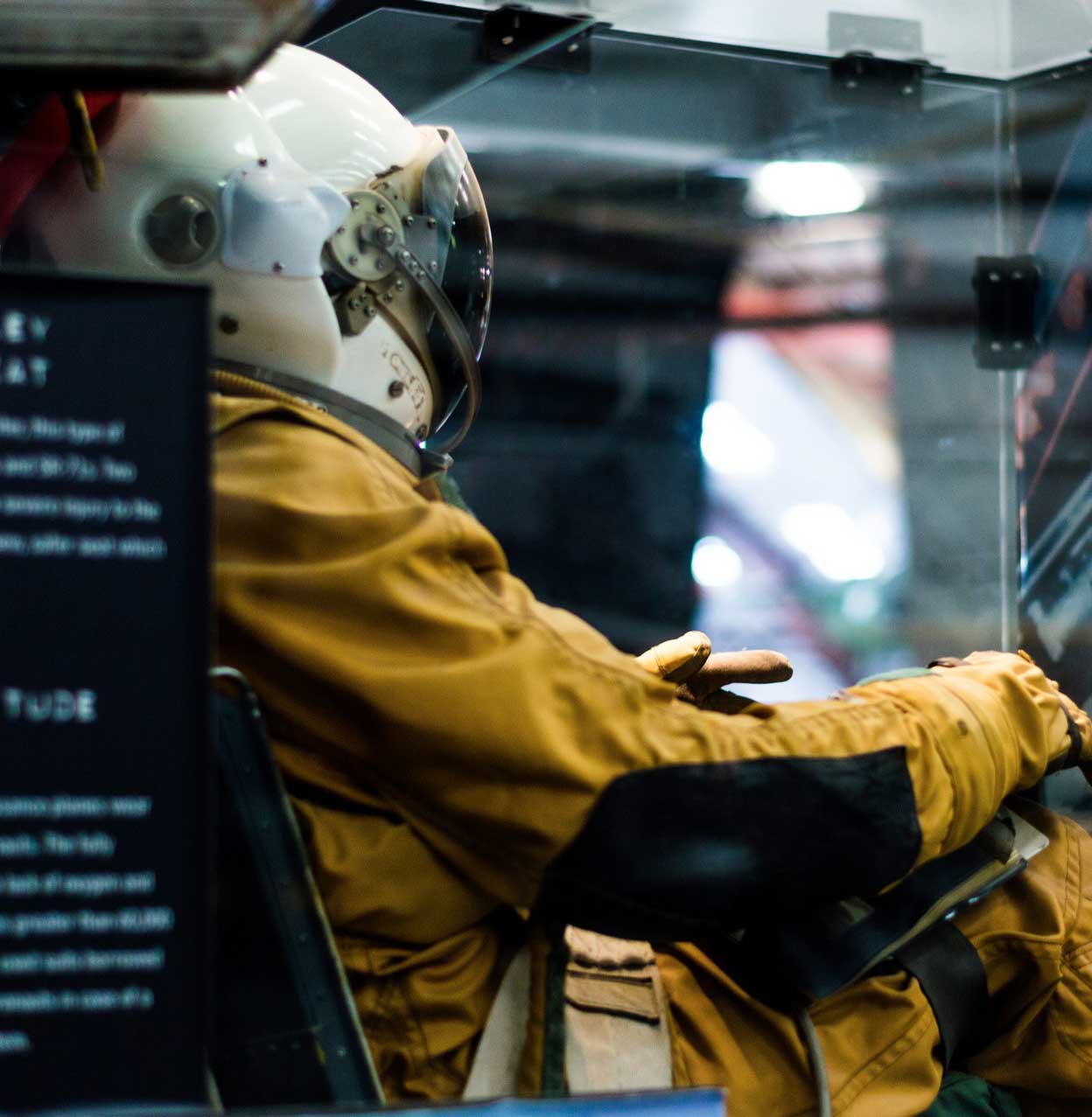 Picture of an astronaut in a spaceship chair